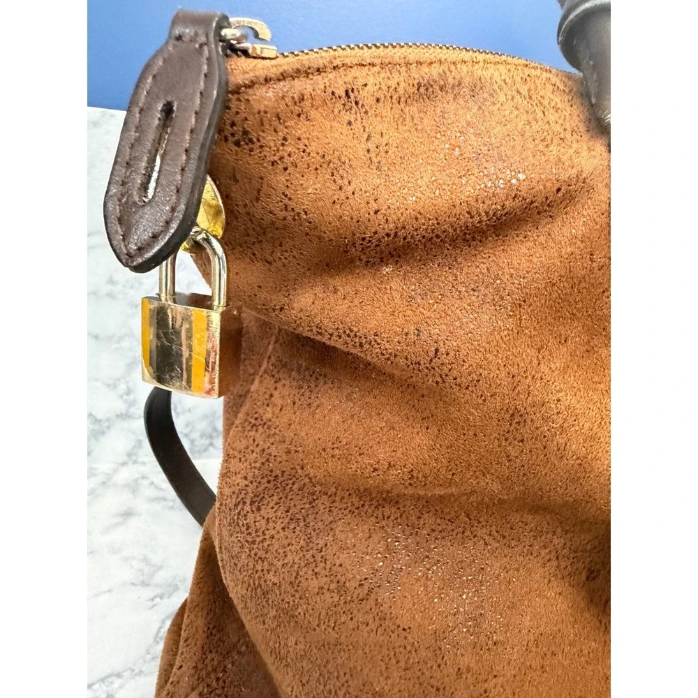 Vera Pelle Satchel Bag Medium Brown Distressed Leather Made in Italy Crossbody